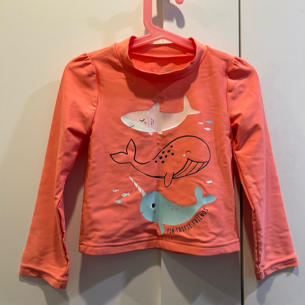 Simple Joys by Carter's Vibrant Coral Rash Guard